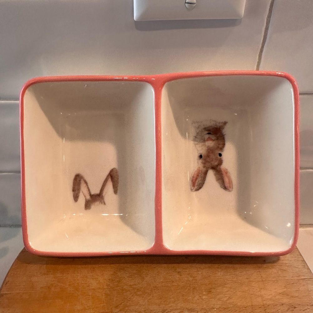 Rae Dunn Bunny Divided Candy Dish